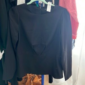 Black banana fitted blouse size 10 runs small